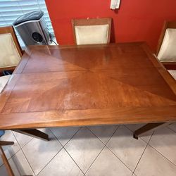 Used Real Solid  Wood Bar Height Table (8) Chairs