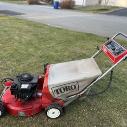 Classic Aluminum Deck Toro Tecumseh Rear Self Propelled Lawnmower With Bagger