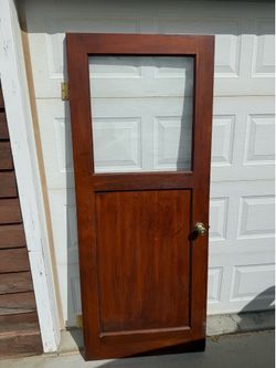 Wood door with glass panel -2/8 x6/6