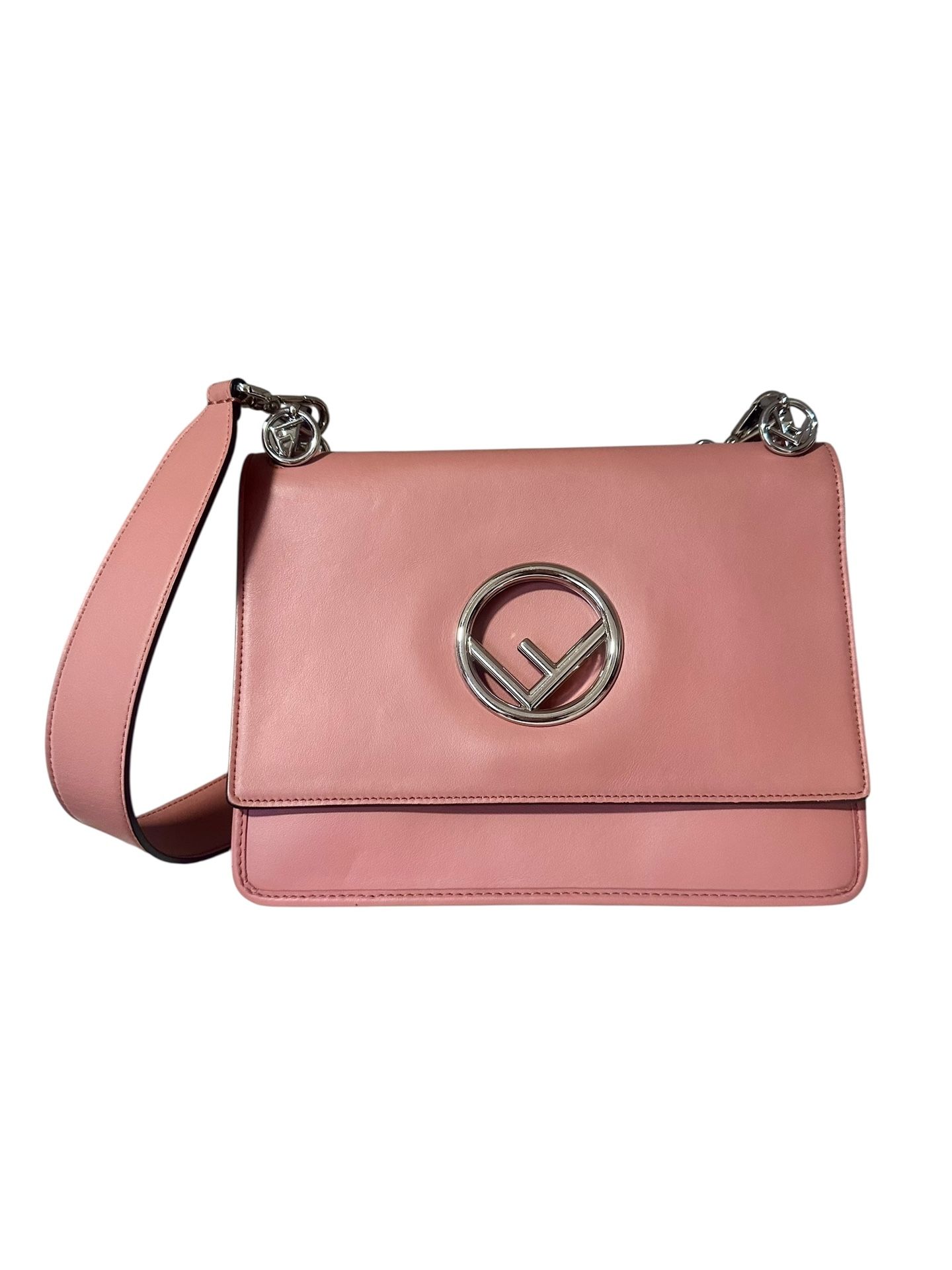 Fendi Kan I Pink Calfskin Shoulder Bag - Certified Authentic - Excellent Condition - (Retail $2500)