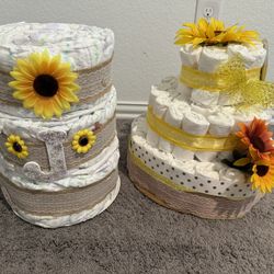 Sunflower Diaper Cakes