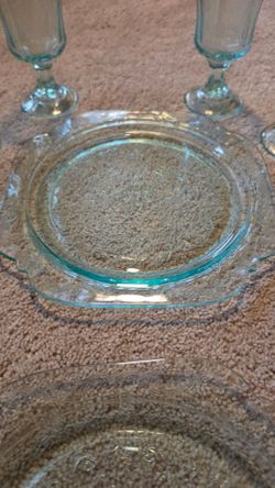 Vintage Recollection Depression Glass  Madrid Teal