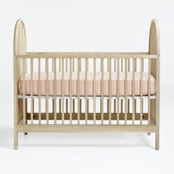 Crate And Barrel Canyon Spindle Natural Wood Convertible Crib by Leanne Ford