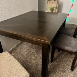 WOOD TABLE WITH 4 chairs