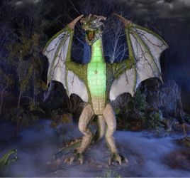 8Ft Roaring Dragon Halloween Prop Life Size Animated Yard Decoration Brand New