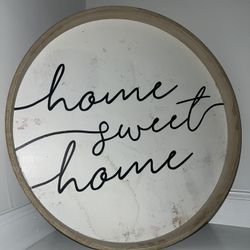 Large “Home Sweet Home” Round Wall Sign