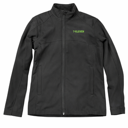 7-Eleven Black Softshell Jacket Size Small – Zip Up Logo Jacket