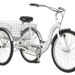 Schwinn Meridian Adult Tricycle, 26-Inch, white on white