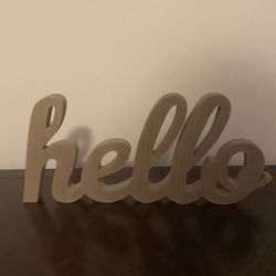 Heavy Wood HELLO Table Top Decor