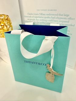 Tiffany & Co. Bird on a Rock Ornament Bag Charm Novelty Limited Edition Blue Bag