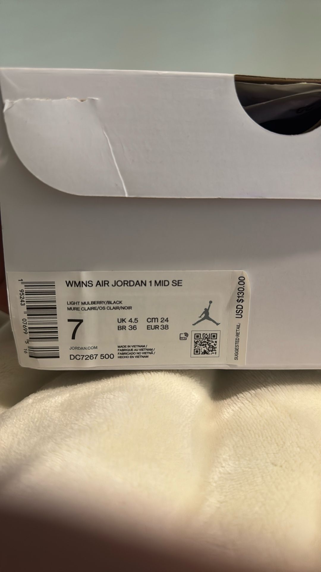 WMNS Air Jordan 1 MID SE (Light Muleberry)