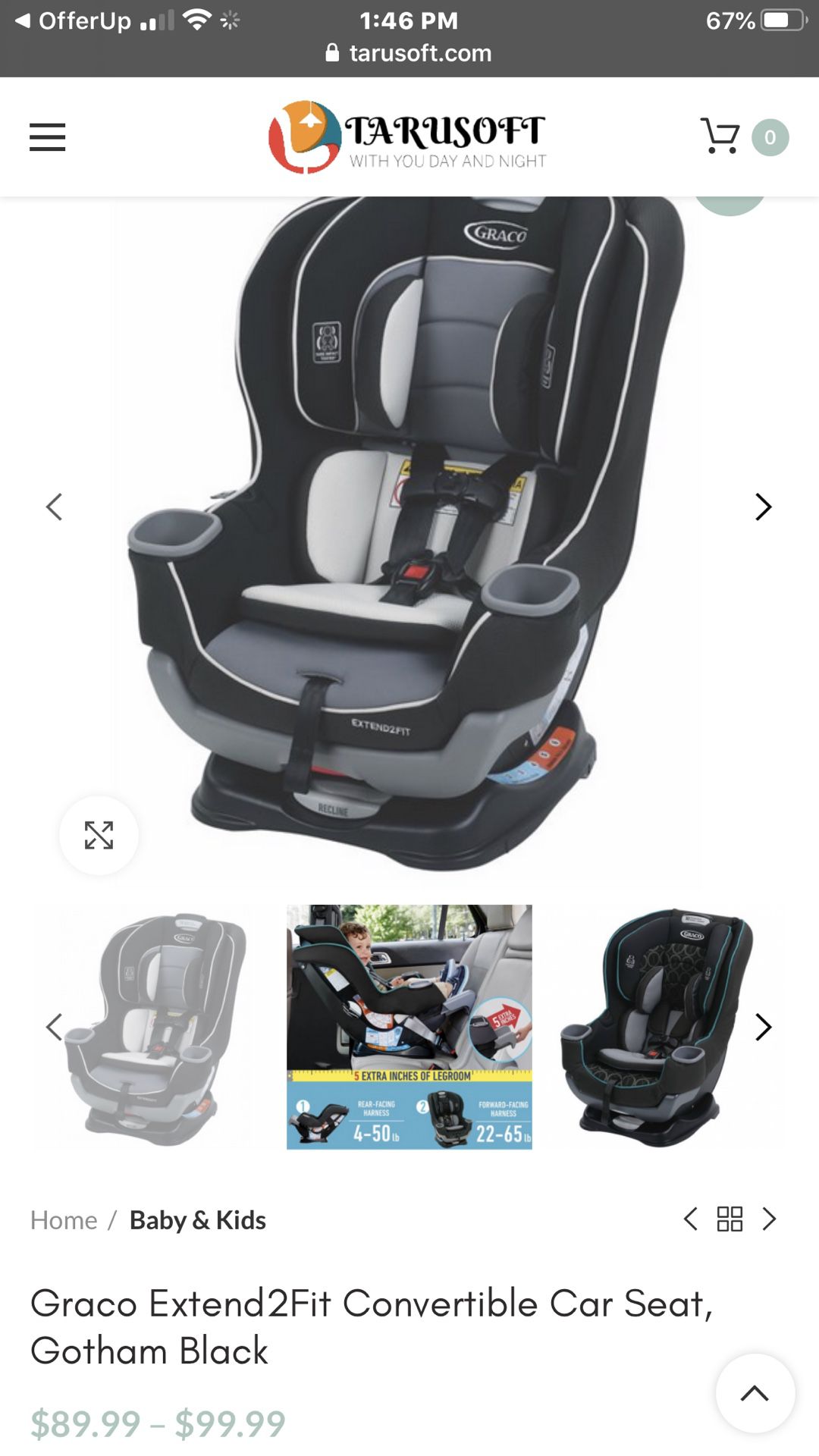 Garco extended car seat