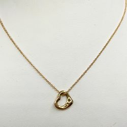 18K Rose Gold Tiffany & Co. Elsa Peretti Open Heart Pendant 16” 