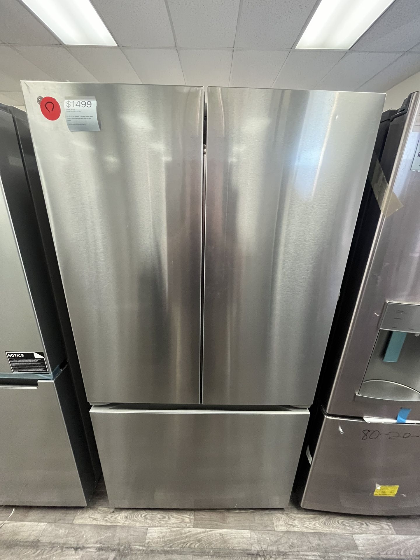 $1499 French Door Counter Depth Fridge, Open Box, Minimal Cosmetic Wear, One Year Warranty Included