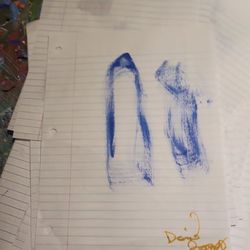 Handmade Abstract Art on Lined Notebook Paper