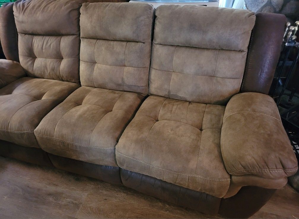 Double Recliner Couch Three Seat