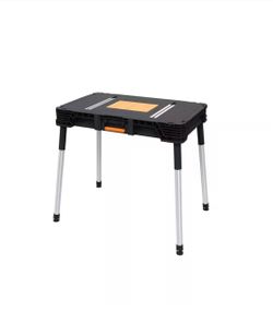 NEW Shop RIDGID 22 in. W x 34.6 in. D Portable Work Table with Plastic Top and Wood Router Plate