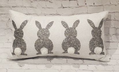 Beaded Bunny Pillow Easter 