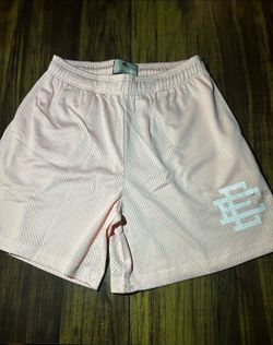 Eric Emanuel Mens Pink Athletic Shorts Size S Mesh Polyester Drawstring