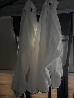 2x Large Patio Umbrellas with Bases – Budget Outdoor Shade