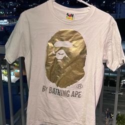 BAPE HEAD GOLD TEE Size S mens 