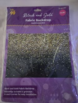 Blk&Gold fabric backdrop 8x6ft