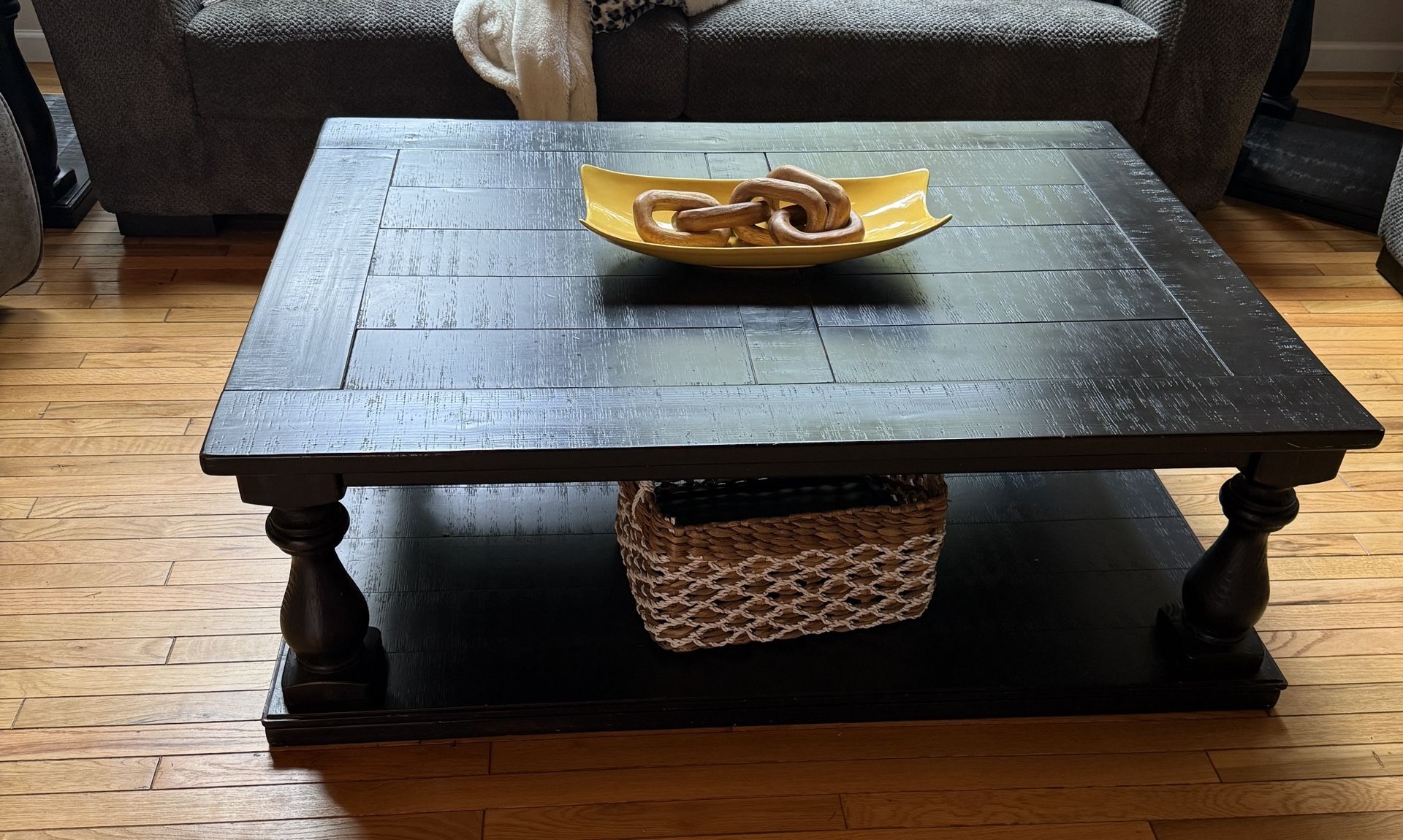 Coffee Table 54”x42” and 2 end Tables 24”x24”.  3 pieces.  Black. 