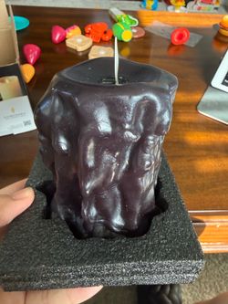 Luminara Heavy Wax Drip Flameless LED Candle, Black 3.4" x 4.5", Timer Functi...