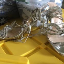 Diamanté Tie Up Heels