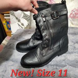New Black Boots Size 11