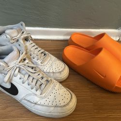 Nike Size 10 Men’s Shoe And Slides Bundle Both For $75