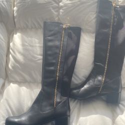 Boots New Real Leather And Material In The Back  One Side Zipper For Real Another Side Zipper For Decoration