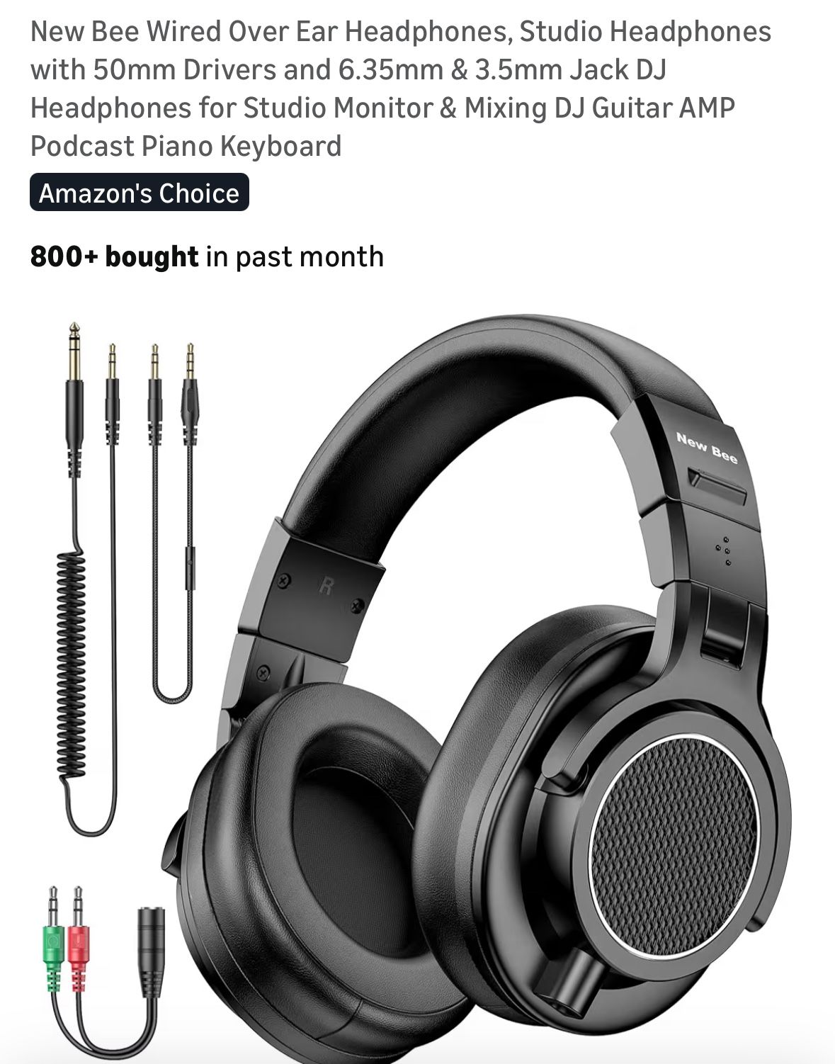 New Bee Wired Ear Headphones