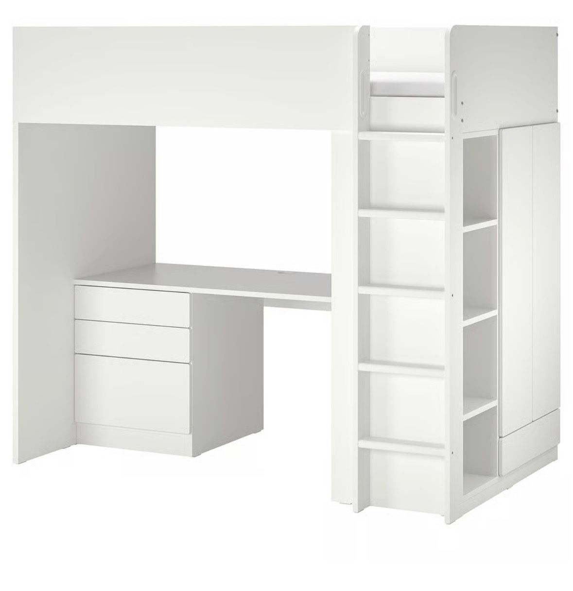 Twin Bed With Desk And Drawer/small Closet