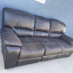 Large Brown Leather Couch