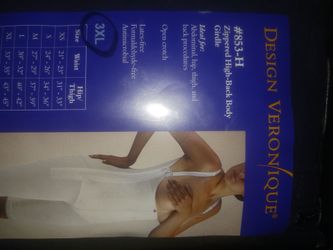 Design Veronique #853-H Zippered High-Back Body Girdle 3XL