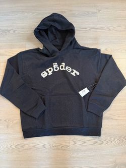 Vvs black Sp5der hoodie in sizes medium and large