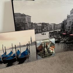 3 European Canvas Portraits