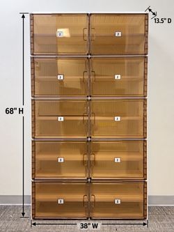 ANTBOX (X-Large) Foldable Shoe Rack Cabinet with Clear Doors, Extra Large Shoe Organizer for Entryway & Closet, Portable Dust-Free Storage Shelf Holds