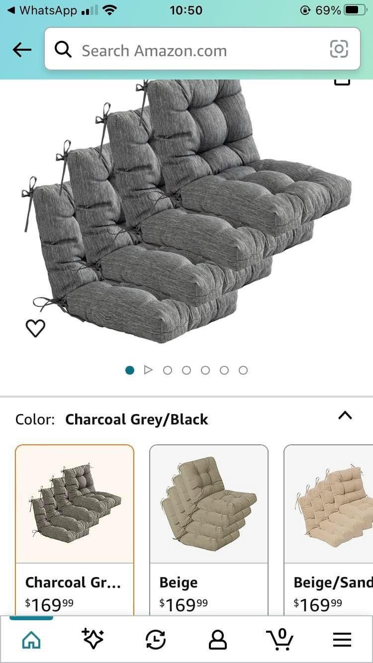 4 Brand new Unopened Indoor/outdoor Cushions tufted seat.