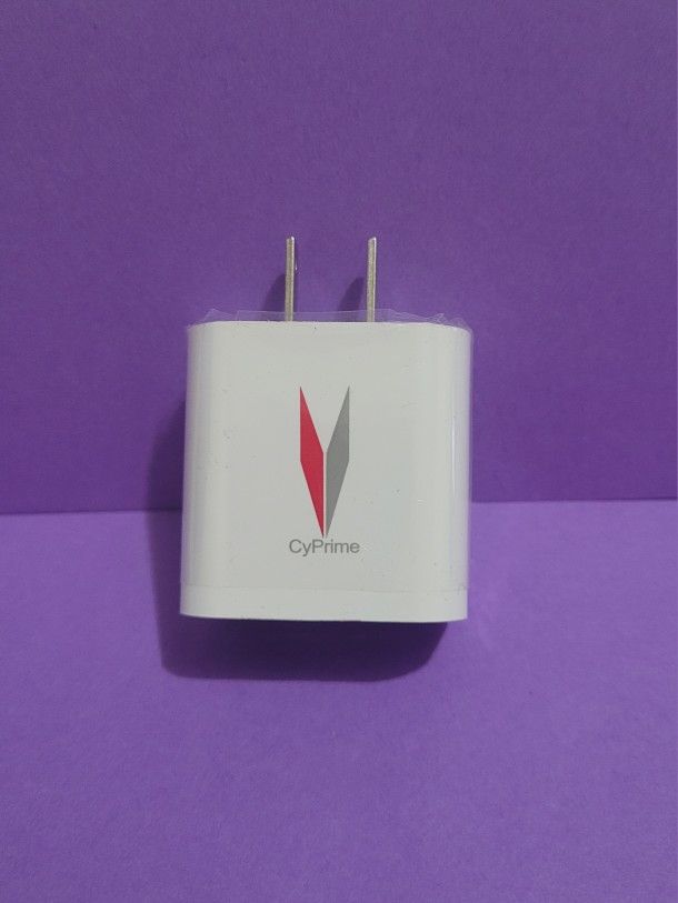 Cyprime Mobile adapter in white color.