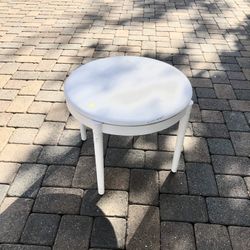White Round  Wood Small Table 