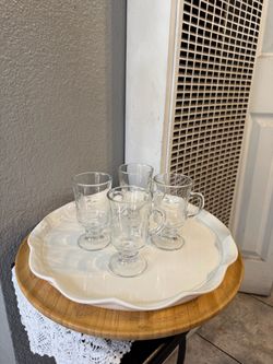 Princess House Set De 4 Tazitas Minis Para Espresso De Crystal Heritage.