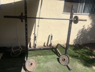 Rack,bar , plates 33 pounds