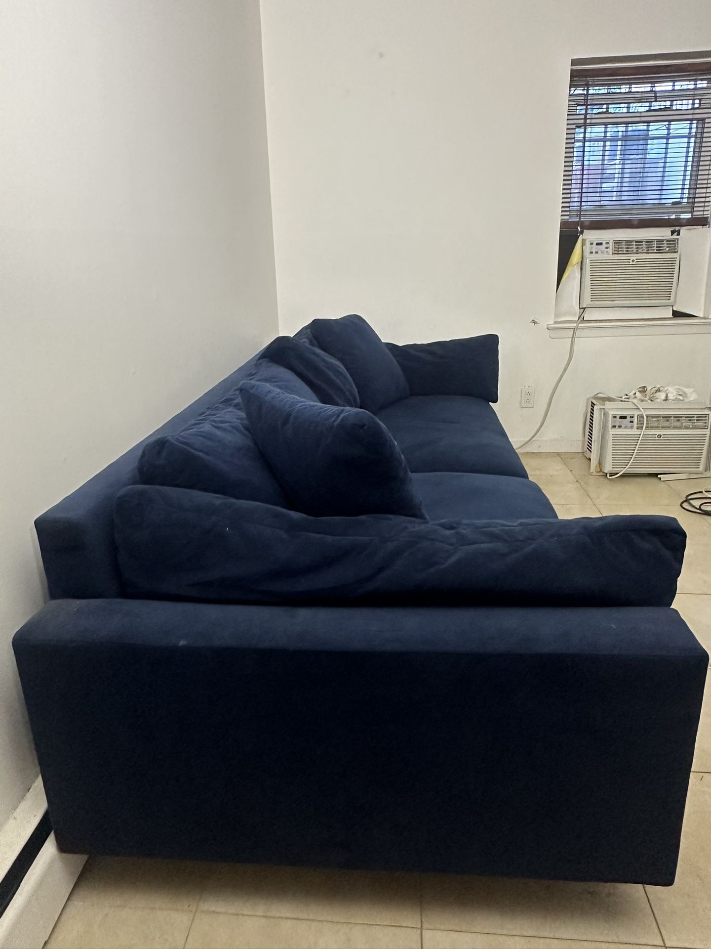 West elm Ink Blue Velvet Harmony Sofa