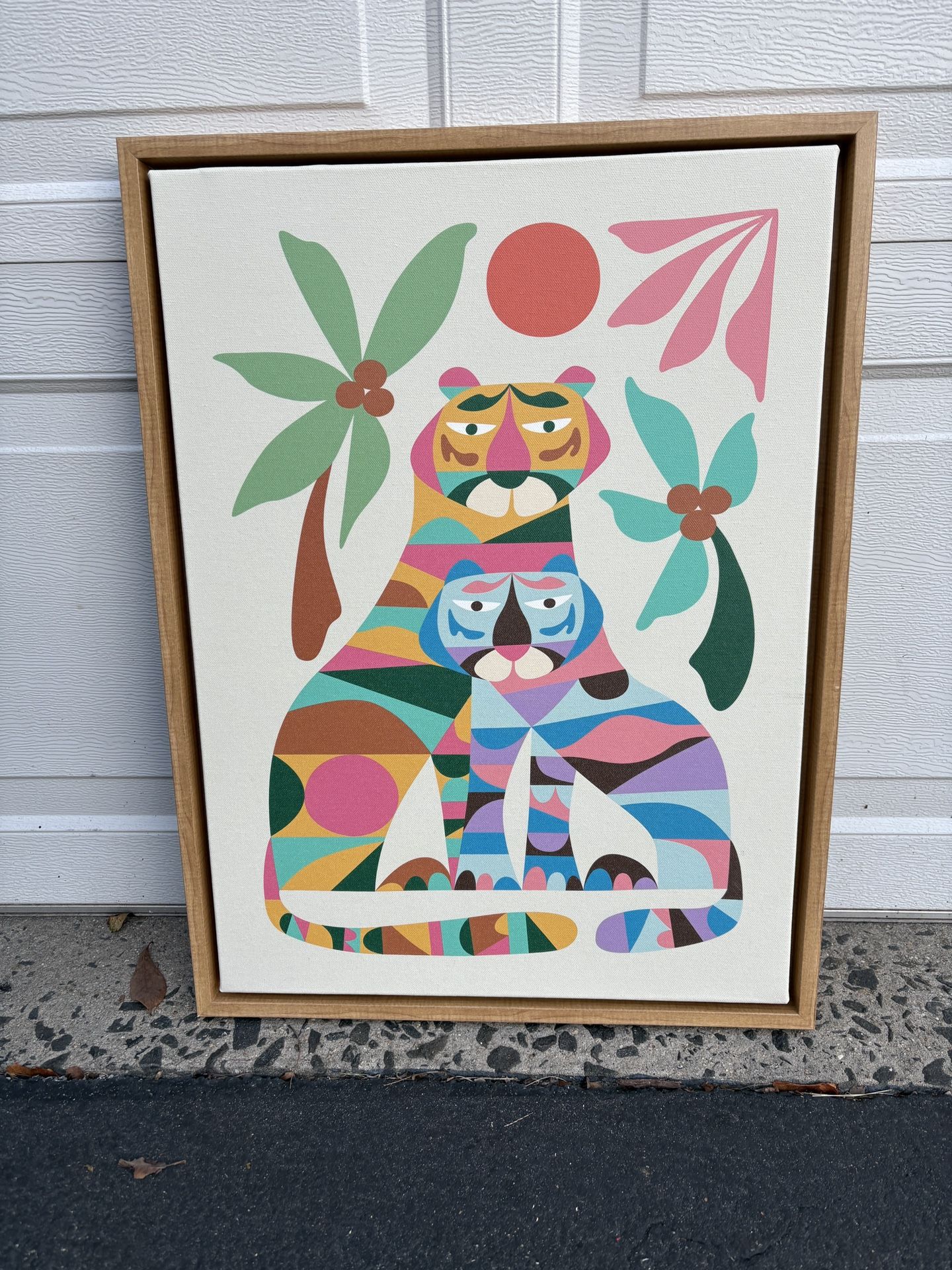 Sylvie MCM Tiger Love by Rachel Lee Framed Canvas 18”x24” Artwork Printed Picture Painting