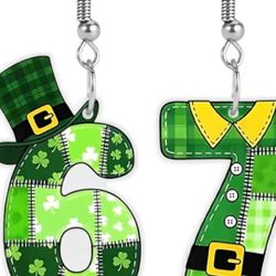 7 Earrings for Women,ST Patricks Day Accessories,2026 ST Patricks Earrings for Her