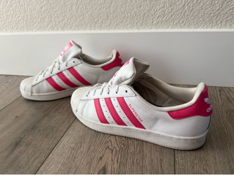 Adidas Superstar Shell Toe - Women’s 7 - White/Pink - Great Condition!