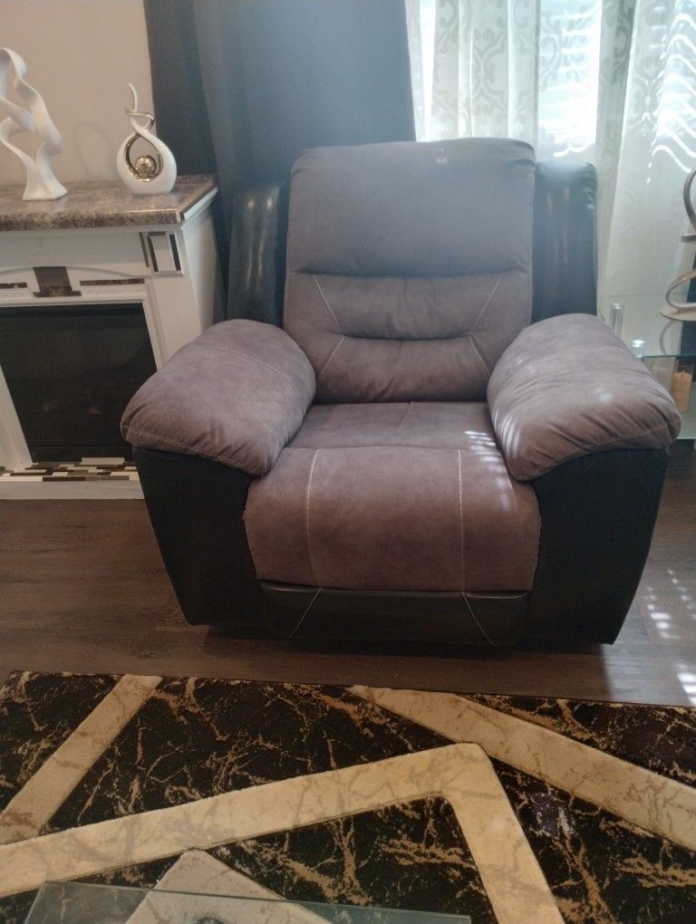 Leather & Material Large Recliner