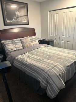 Sleigh Bed Frame and Solid wood dresser